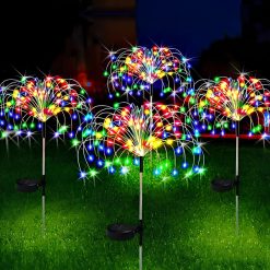 Estaca Solar Led Multicolor Fuego Artificial