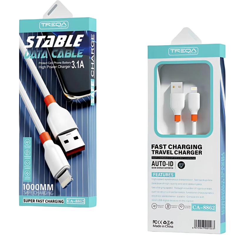 Treqa Ios Cable Cable de Carga 3.1A USB a Iphone Treqa Mod. CA-8862 - todoelectroofertas