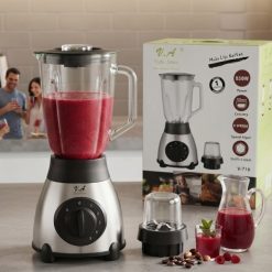 Juguera Multifuncional de Vidrio 2 en 1 V.A. de 850W. y 1,5 Litros