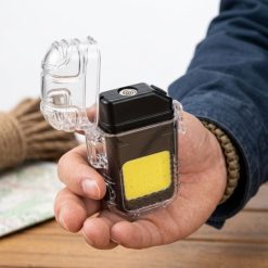 Encendedor Recargable USB con Linterna Negro