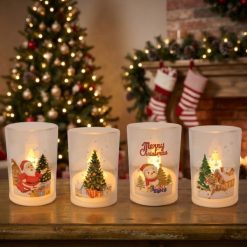 Vela Led Decorativa de 7 Cms. con 4 Diseños Navideños