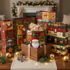 Pack de 12 Bolsas Navideñas de 40 x 32 x 10 Cms. Variedad de Diseños