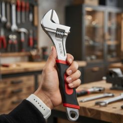 Llave Inglesa Ajustable de 300MM (12") con Mango Ergonómico Rojo y Negro