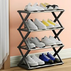 Zapatero Organizador Multifuncional de 4 Niveles con Diseño en Forma de X