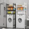 Organizador de Baño y Lavadora Multifuncional con 3 Niveles Negro y Blanco