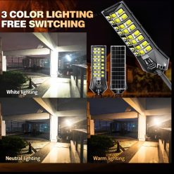 Foco Solar Tipo Poste de 500W. con Soporte y Control Remoto