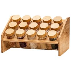 Especiero Organizador con 15 Frascos de vidrio de 100 ML