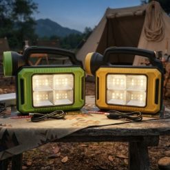 Linterna Solar y Recargable Modelo TS-6690A Amarilla y Verde