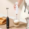 Batidor Eléctrico Portátil y Espumador Recargable Negro y Blanco