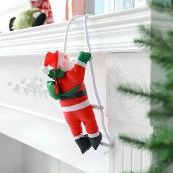 Adorno Navideño Colgante de Viejo Pascuero en Escalera