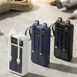 Batería Portátil Power Bank Solar 30000Mah Cables Integrados SOLMA con Linterna