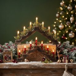 Decoración Navideña con Velas Led a Pilas AA Velas Doradas y Rojas
