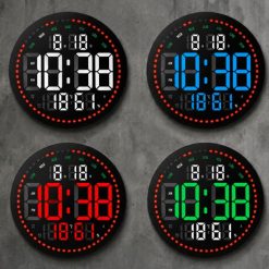 Reloj Digital Led de Pared con Indicador de Temperatura y Control Remoto
