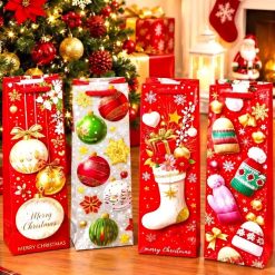 Pack de 12 Bolsas Navideñas de 35 x 12 x 9 Cms. Variedad de Diseños