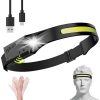 Linterna Frontal LED de Cintillo Recargable con Sensor de Movimiento