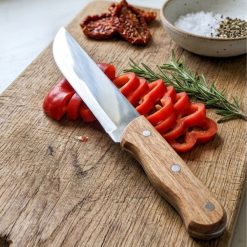 Cuchillo de Cocina de Acero Inoxidable con Mango de Madera Remachado de 17 Cms.