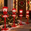 Farol Decorativo Navideño Rojo Led 1,10 Mt. con Movimiento y Sonido